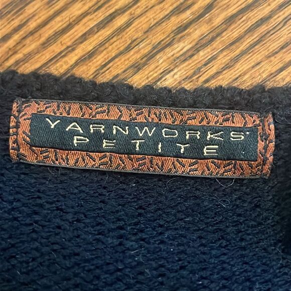 VTG 90s Black and White Geometric Sweater Dress by Yarnworks Petite Size MP/S - Picture 14 of 16